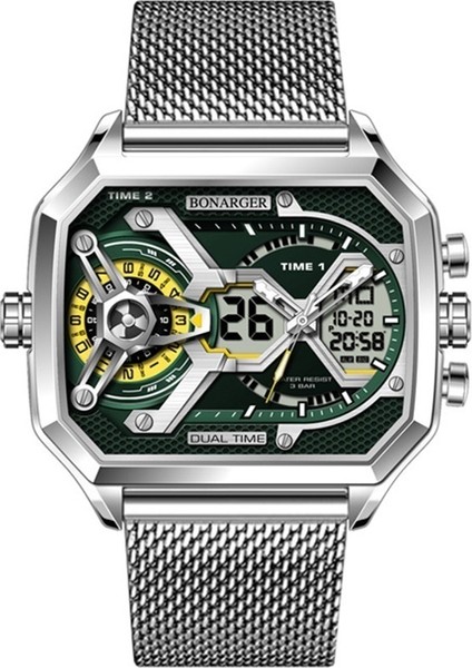 Büyük Kadranlı Erkek Saati Çok Işlevli Spor Stili Işıklı Su Geçirmez Kişilik Yeni (Yurt Dışından)