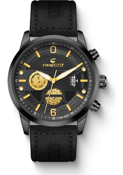 Erkek Deri Kayışlı Çok Işlevli Kuvars Saat (Yurt Dışından)