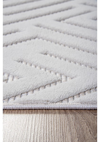 Krem Sisal Hasır Desen Halı – Bukle Dokuma, Saçaklı, Kaymaz Tabanlı Yolluk – Salon, Mutfak ve Çocuk Odası Halısı