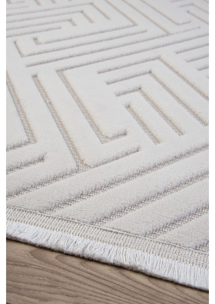 Krem Sisal Hasır Desen Halı – Bukle Dokuma, Saçaklı, Kaymaz Tabanlı Yolluk – Salon, Mutfak ve Çocuk Odası Halısı fırsatları