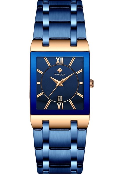 Tam Otomatik Mekanik Olmayan Kare Erkek Çelik Bantlı Kuvars Saat Su Geçirmez (Yurt Dışından)