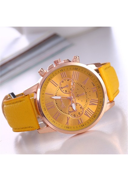 Kadın Deri Kayışlı Saat Cenevre Kuvars Şık Kadın Saati Ölçekli (Yurt Dışından)