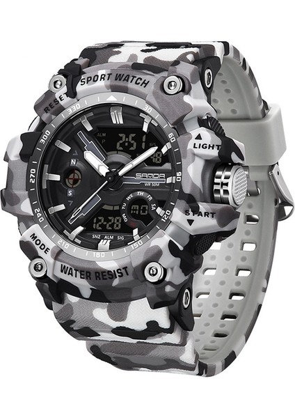 Gençlik Moda Trendi Siyah Teknoloji Saat Çok Işlevli Su Geçirmez Darbeye Dayanıklı Erkek Saati (Yurt Dışından)