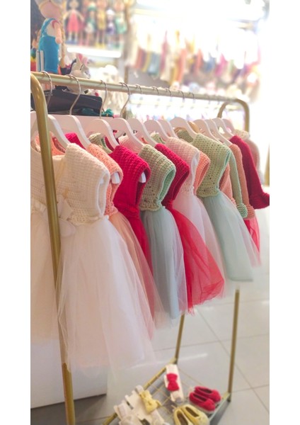 El Örgüsü %100 Pamuk Yavruağzı Kolsuz Tütü Elbise modelleri