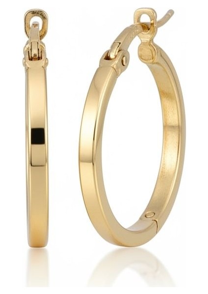 1.8 cm 8 Ayar Düz Halka Altın Küpe CGKKP0240 fiyatları