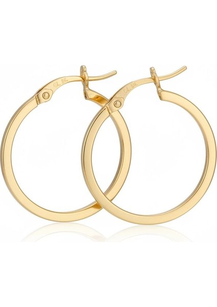 1.8 cm 8 Ayar Düz Halka Altın Küpe CGKKP0240