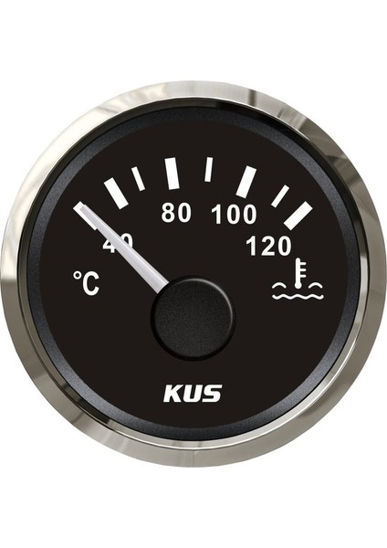 Hararet Göstergesi Siyah 12/24V 52mm