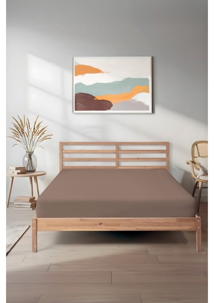 Sertifikalı Organik Pamuklu Lastikli Çarşaf Kahverengi L Tek Kişilik - Çift Kişilik L Örme Penye fiyatları