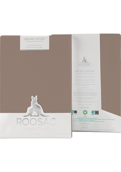 Sertifikalı Organik Pamuklu Lastikli Çarşaf Kahverengi L Tek Kişilik - Çift Kişilik L Örme Penye