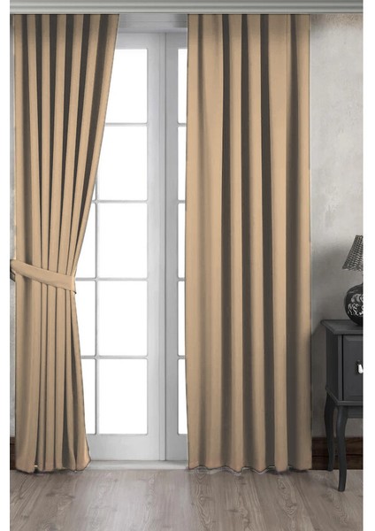 Ada Petek Fon Perde Bej 1/3 Sık Pile 1.sınıf Kalite Tek Kanat