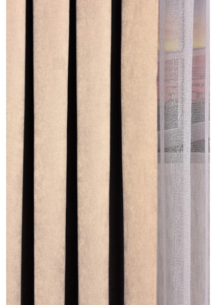 Ada Petek Fon Perde Bej 1/3 Sık Pile 1.sınıf Kalite Tek Kanat indirimleri