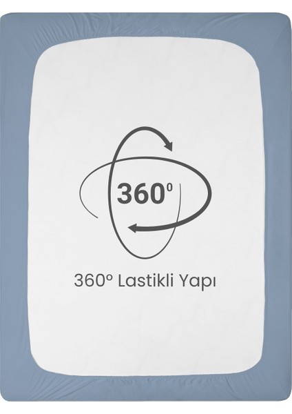 Sertifikalı Organik Pamuklu Lastikli Çarşaf Mavi L Tek Kişilik - Çift Kişilik L Örme Penye fırsatları