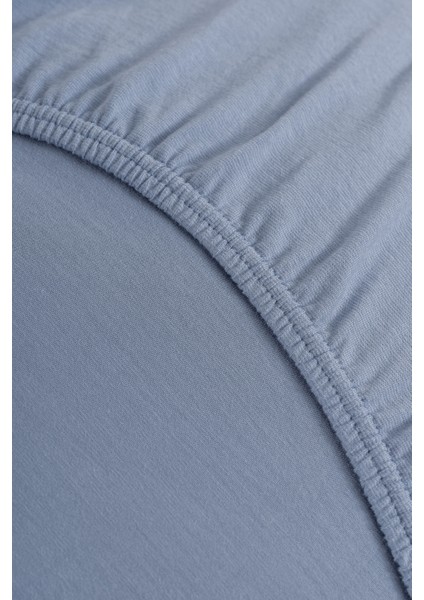 Sertifikalı Organik Pamuklu Lastikli Çarşaf Mavi L Tek Kişilik - Çift Kişilik L Örme Penye indirimleri