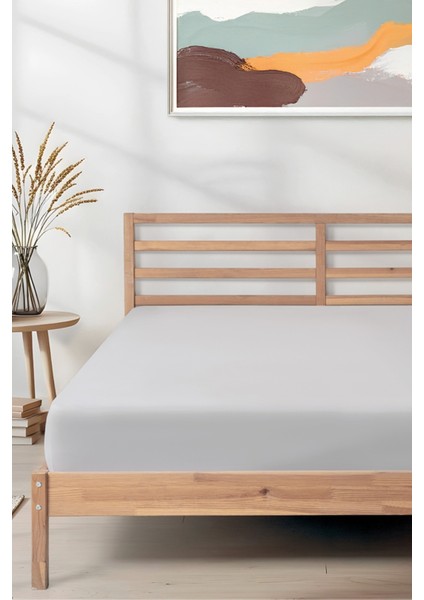 Sertifikalı Organik Pamuklu Lastikli Çarşaf Silver L Tek Kişilik - Çift Kişilik L Örme Penye