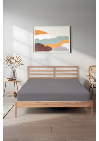 Sertifikalı Organik Pamuklu Lastikli Çarşaf Antrasit L Tek Kişilik - Çift Kişilik L Örme Penye fiyatları