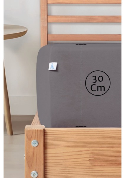 Sertifikalı Organik Pamuklu Lastikli Çarşaf Antrasit L Tek Kişilik - Çift Kişilik L Örme Penye modelleri