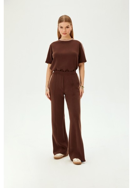 Beli Lastikli Nervürlü Modal Karışım Örme Pantolon fırsatları