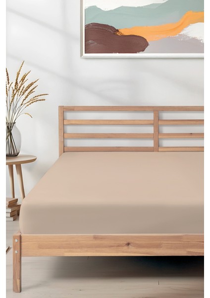 Sertifikalı Organik Pamuklu Lastikli Çarşaf Naturel L Tek Kişilik - Çift Kişilik L Örme Penye