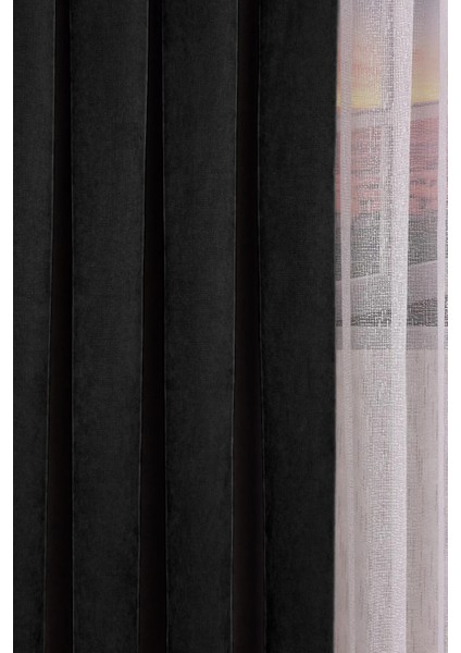 Ada Petek Fon Perde Siyah 1/3 Sık Pile 1.sınıf Kalite Tek Kanat indirimleri