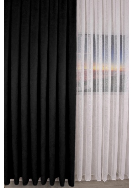 Ada Petek Fon Perde Siyah 1/3 Sık Pile 1.sınıf Kalite Tek Kanat modelleri