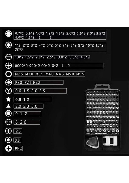 Buffer® 115 In 1 Hassas Tornavida Onarım Alet Manyetik Sürücü Kitli Elektronik Hassas Tornavida Seti modelleri
