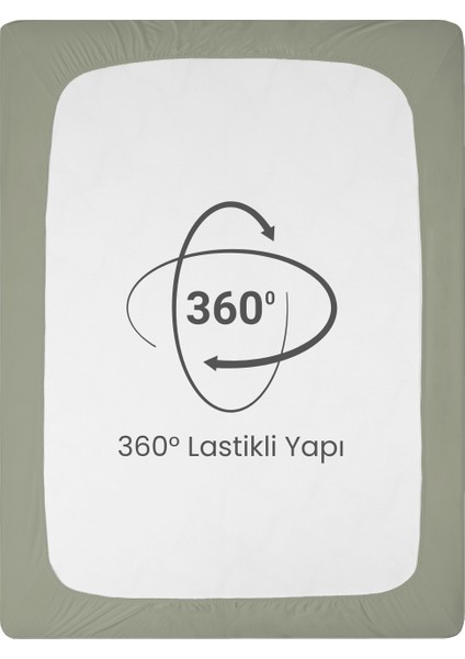 Sertifikalı Organik Pamuklu Lastikli Çarşaf Elma Yeşili L Tek Kişilik - Çift Kişilik L Örme Penye fırsatları