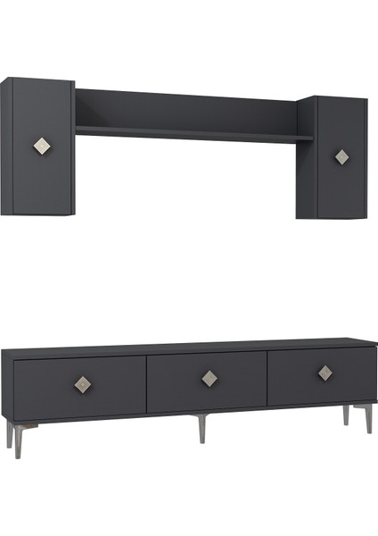 1337TV180-1CT Tv Ünitesi , Tv Sehpası Antrasit-Gümüş indirimleri
