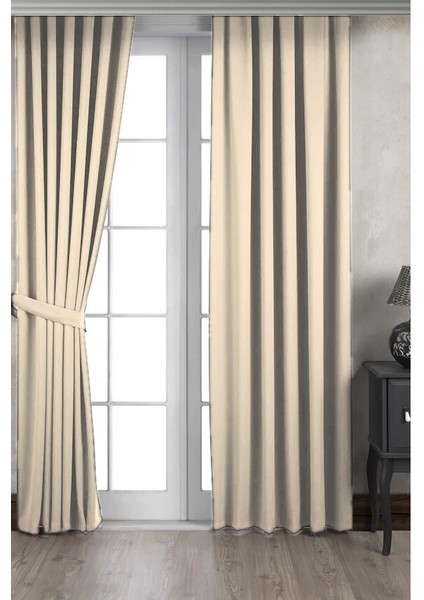 Ada Petek Fon Perde Krem 1/3 Sık Pile 1.sınıf Kalite Tek Kanat