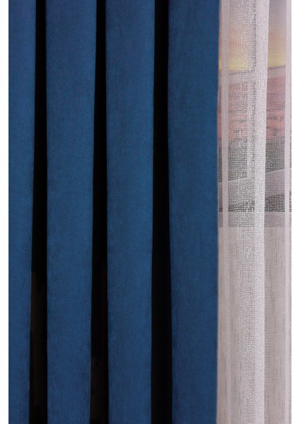 Ada Petek Fon Perde Lacivert 1/3 Sık Pile 1.sınıf Kalite Tek Kanat indirimleri