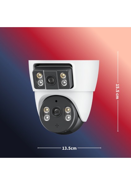 IP66 Su Toz Dayanıklı 6mp 360° Wifi Ptz Kamera - Çift Lens, Hareket Takibi, Gece Görüş, Sesli Bildirim fiyatları