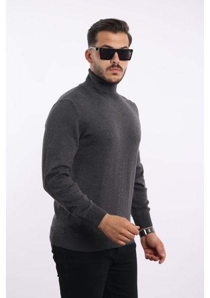 Erkek Balıkçı Yaka Triko Kazak — %100 Pamuk, Klasik