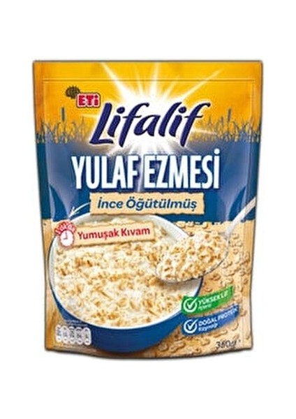Lifalif İnce Öğütülmüş Yulaf Ezmesi 350 gr Yüksek Lif İçeren Doğal Protein Kaynağı fırsatları