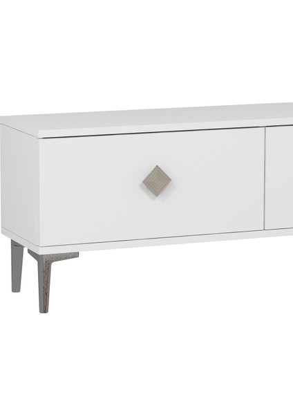 1337TV180-1CT Tv Ünitesi , Tv Sehpası Beyaz-Gümüş indirimleri