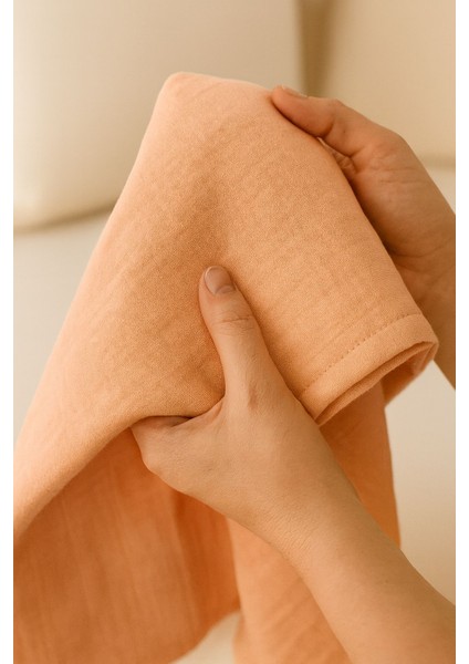 Yavruağzı Rengi 2 Kat %100 Pamuk Müslin Bebek Battaniye (140X120 Cm) fırsatları