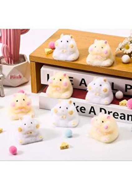 Hamster Sukuşi Tüylü Fare Oyuncak Sarı - Hayvanlar Temalı Hediyelik Eğlenceli Figür