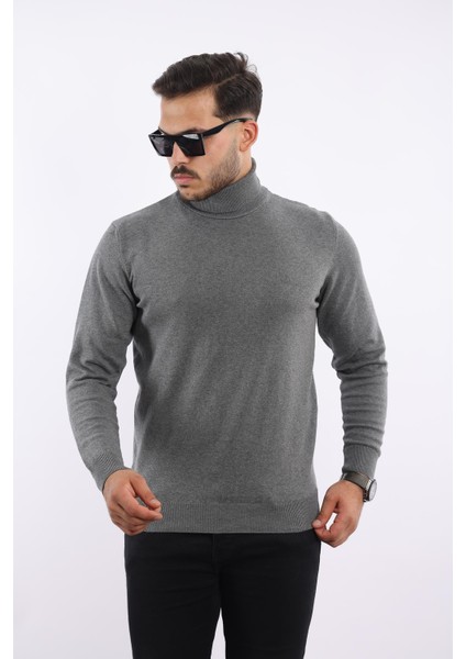 Erkek Balıkçı Yaka Triko Kazak — %100 Pamuk, Klasik