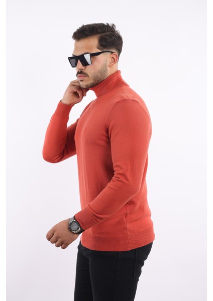 Erkek Balıkçı Yaka Triko Kazak — %100 Pamuk, Klasik