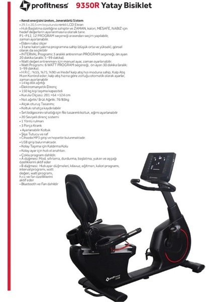 9350R Yatay Bisiklet fiyatları