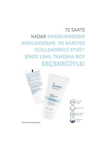 Yoğun Nemlendirici Krem Cilt Bakım Seti 50 ml + 15 ml Tanışma Boy Vegan Formül indirimleri