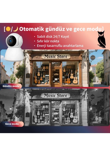 360° 3mp Wifi Ptz Bebek Kamerası - Hareket Takibi, Gece Görüş, Iki Yönlü Ses, 7/24 Ebeveyn Uyarısı fırsatları