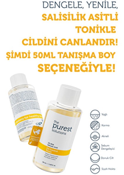 Siyah Nokta Karşıtı Salisilik Asit Tonik Cilt Bakım Seti 200 ml + 50 ml Yağlı Ciltler İçin