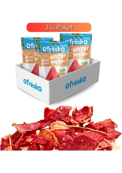 Karpuz Kuru Meyve Cipsi 3'lü Paket – İlave Şekersiz & Katkısız - Fırınlanarak Kurutulmuş Sağlıklı Atıştırmalık