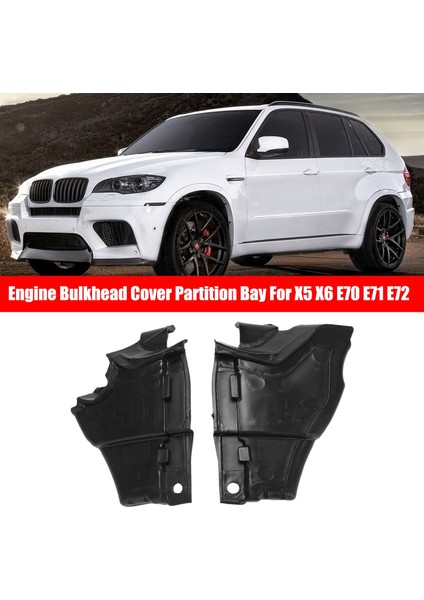 Araç Motoru Bulkhead Kapak Bmw Için Bölünme Koyu X5 X6 E70 2006-2013 E71 2007-2014 E72 2008-2011 51757171791 51757171792 (Yurt Dışından) fiyatları
