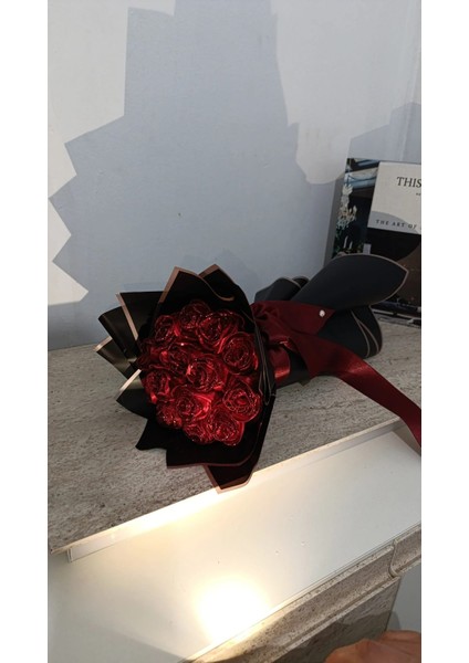 Solmayan Gül Simli Kırmızı