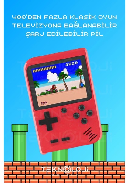 400 Oyunlu Mini Atari Gameboy Oyun Konsolu Gamebox Kollu Atari
