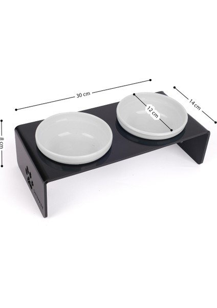 2'li Siyah Pleksi Kedi ve Köpek Seramik Mama & Su Kabı Paspas Hediye fiyatları