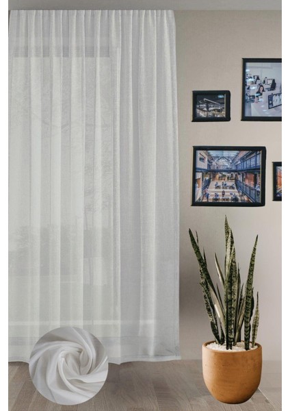 Elegante Pilesiz Düz Tül Perde Krem fırsatları