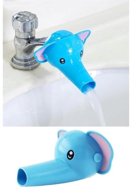 Çocuklar Için Eğitici ve Güvenli Musluk Uzatıcı Genişletici Başlık Aparatı Fil Figürlü