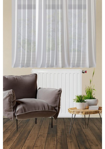 Petek Üstü Vual Tül Perde Kar Beyaz indirimleri