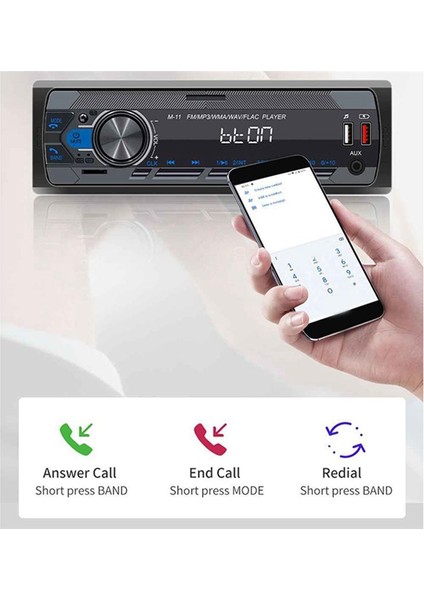 Evrensel Araba Stereo Tek Gürültü Araba Radyo Bluetooth USB Aux Dash Head Birimi Fm Radyo Medya Alıcı Araba Mp3 Çalar (Yurt Dışından) fiyatları